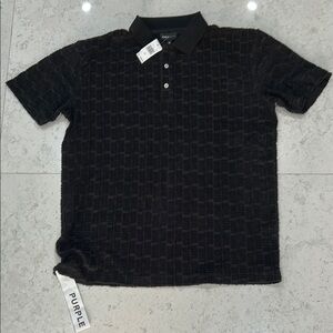 Purple Brand Black Polo Shirt